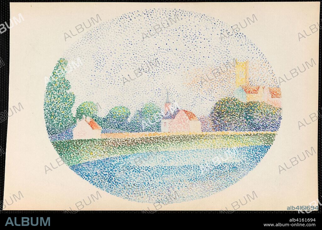 Morning on the Marne at Meaux. Albert Dubois-Pillet; French, 1846-1890. Date: 1885-1886. Dimensions: 169 × 254 mm. Watercolor, over traces of graphite, on cream wove paper. Origin: France.