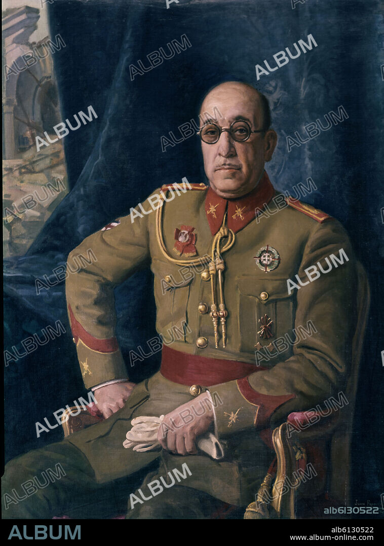 JUAN FRANCÉS. 'José Moscardó e Ituarte, 1st Count of the Alcázar of Toledo, Grandee of Spain', 20th century, Oil on canvas.