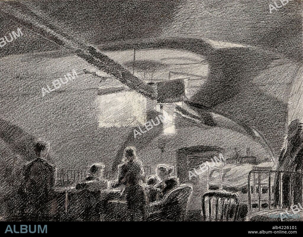 ALEXANDER NIKOLSKY. 'The Third Air Raid Shelter'. USSR, 1941. Dimensions: 25,9x35,5 cm.