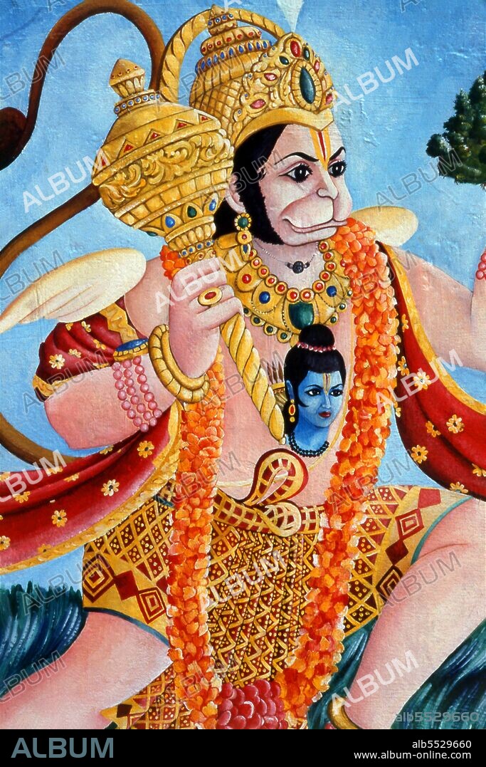 The Hindu deity Hanuman is an ardent devotee of Rama, a central character in the Indian epic Ramayana. A general among the vanaras, an ape-like race of forest-dwellers, Hanuman is an incarnation of the divine and a disciple of Lord Sri Rama in the struggle against the demon king Ravana.  The most revered Hindu site in Nepal is the extensive Pashupatinath Temple complex, five kilometres east of central Kathmandu. The focus of devotion here is a large silver Shivalingam with four faces of Shiva carved on its sides, making it a 'Chaturmukhi-Linga', or four-faced Shivalingam. Pashupati is one of Shiva’s 1,008 names, his manifestation as 'Lord of all Beasts' (pashu means 'beasts', pati means 'lord'); he is considered the guardian deity of Nepal.  The main temple building around the Shivalingam was built under King Birpalendra Malla in 1696, however the temple is said to have already existed before 533 CE. In 733 CE, King Jayadeva II erected in its precincts a stone tablet which chronicled all the kings of Nepal, beginning with the sun god. During the Muslim raids of 1349 the temple was largely destroyed, but in 1381 Jayasinharama Varddhana of Banepa restored it. Further renovations were conducted towards the end of the Malla period, and the latest extensive improvements were made in 1967.  Since the temple's inception, all the rulers of Nepal have taken great pains to pay their respects to it, to make donations, and to finance extensions.