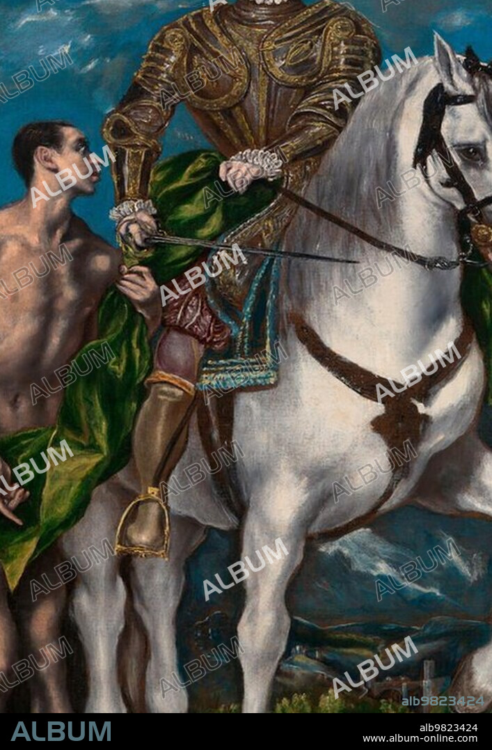Saint Martin, St. Martin or St. Martin, Martin of Tours, and the Beggar, painting by El Greco, Domenico Theotokopouls (1541-1614), Historical, digitally restored reproduction of a historical original