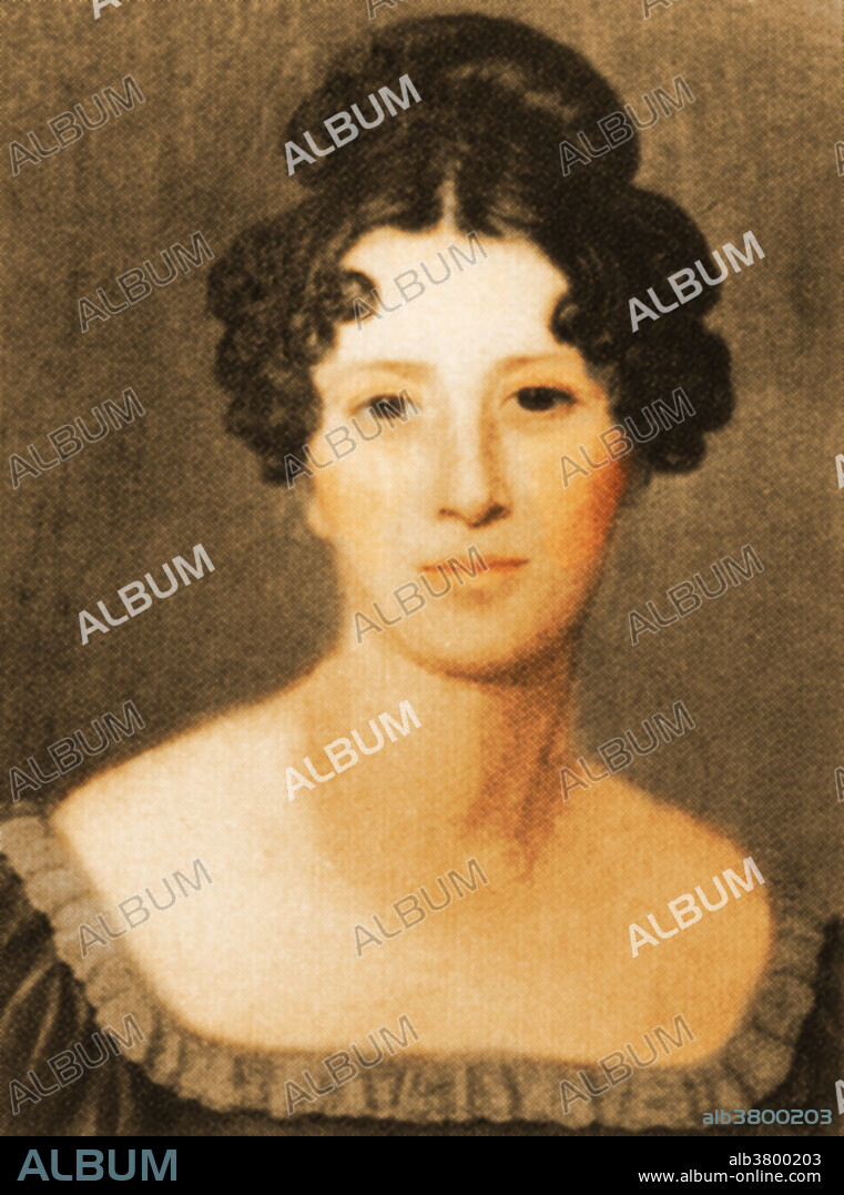 Mary Ann Mantell, who with her husband Gideon Algernon Mantell (1790-1852), discovered specimens of Iguanodon teeth in 1822. Gideon Mantell founded the scientific study of dinosaurs with his attempt to reconstruct the structure and life of the Iguanodon. Color enhancement of BN2300.