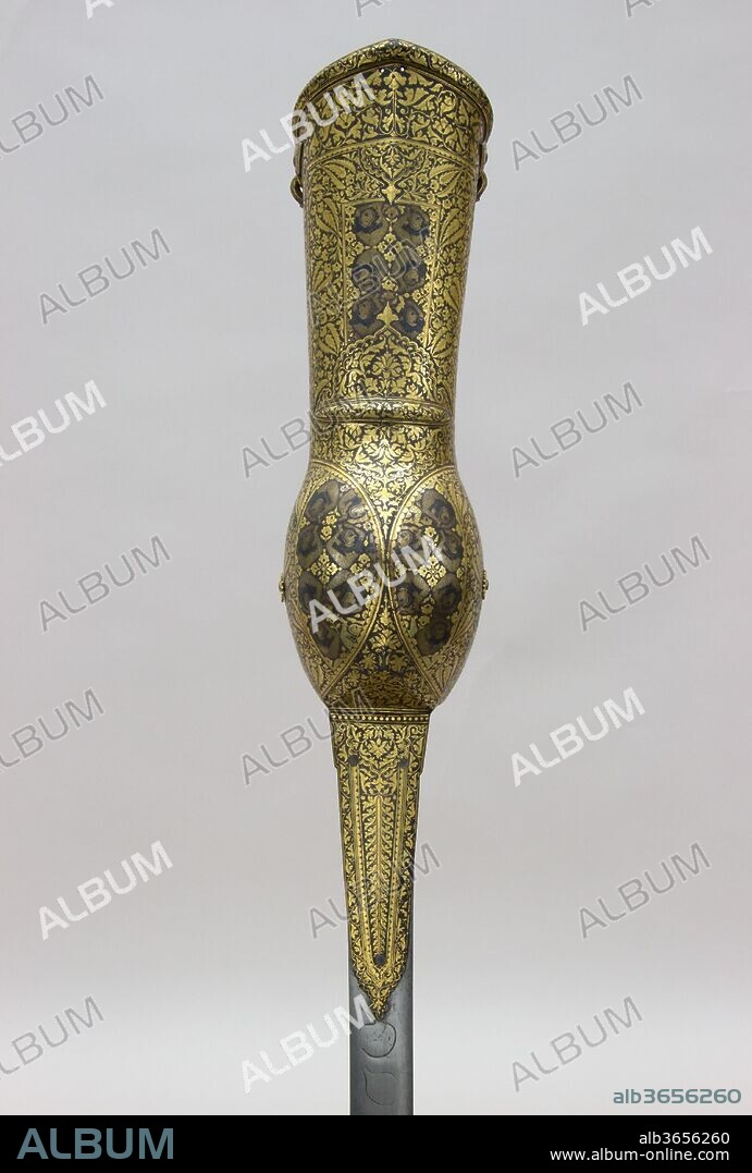 Gauntlet Sword (Pata) with Scabbard. Culture: hilt, Indian; blade, European. Dimensions: L. with scabbard 48 1/2 in. (123.2 cm); L. without scabbard 47 1/2 in. (120.7 cm); W. 4 in. (10.2 cm); D. 3 3/8 in. (8.6 cm); Wt. 3 lb. (1360.8 g); Wt. of scabbard 3.5 oz. (99.2 g). Date: 18th-19th century.