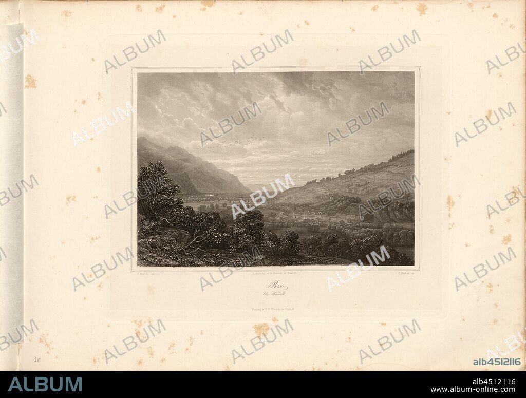 Bex, Ctn. Waadt, View of Bex, Plate 38, p. 157, Ulrich, J. (del.); Huber, C. (sc.), 1856, Johann Jakob Ulrich, Johann Jakob Reithard:.
