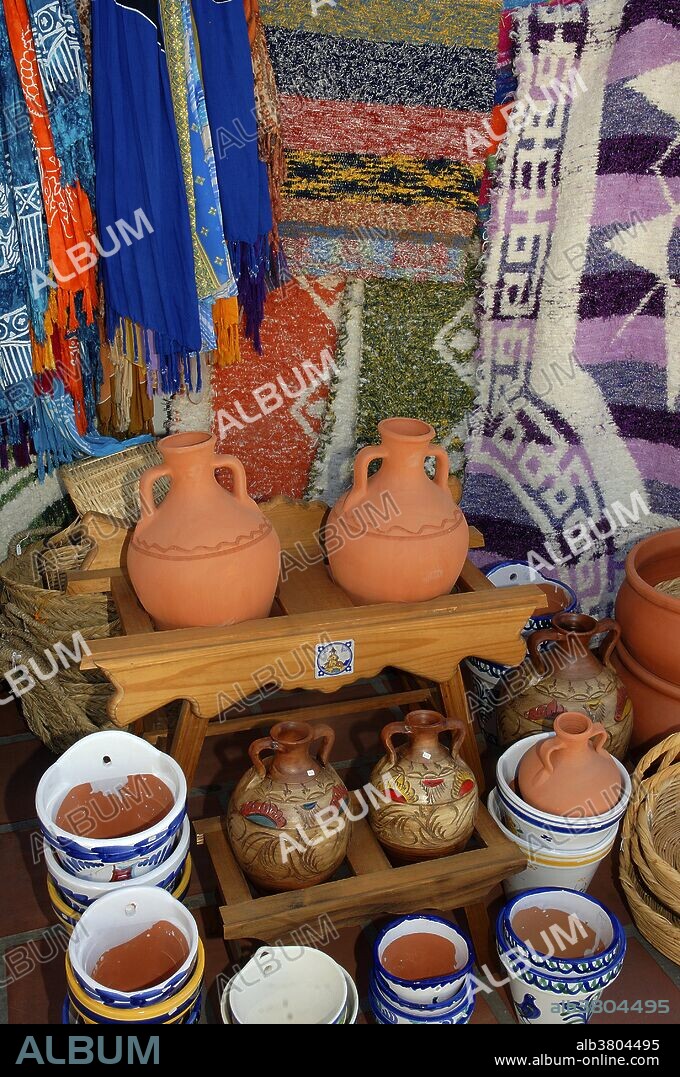 Crafts shop, Competa, Malaga province, Region of Andalusia, Spain, Europe.