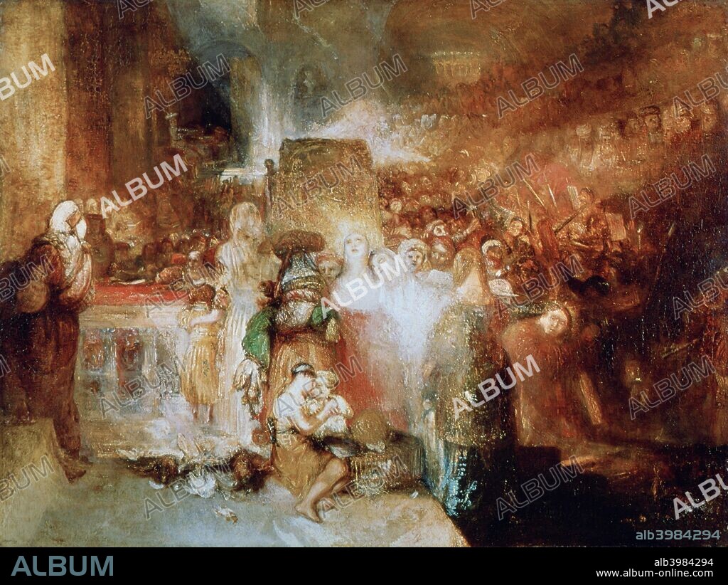 'Pilate Washing his Hands', 1830. Based on Rembrandt's work of the same title, painted in 1663, showing Pontius Pilate, Roman Governor of Judea, washing his hands of his decision to crucify Jesus. From the Tate collection, London.