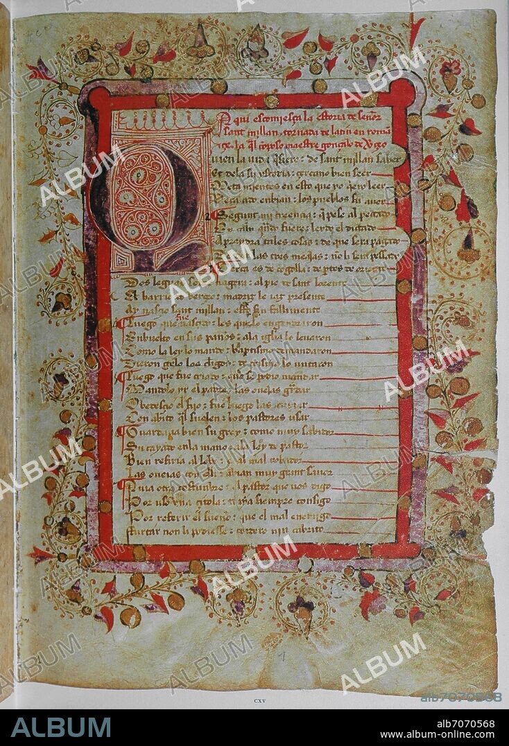GONZALO DE BERCEO (1190-?). COMIENZO DE LA VIDA DE SAN MILLÁN, FACS.