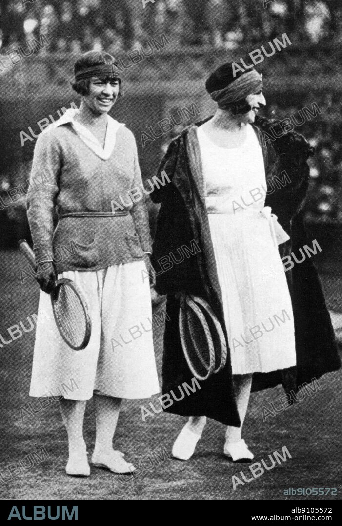 Suzanne Lenglen (1899 - 03 Jun 1926) - Suzanne Rachel Flore Lenglen (24 May 1899 4 July 1938) was a French tennis player who won 31 Grand Slam titles from 1914 through 1926. A flamboyant, trendsetting athlete, she was the first female tennis celebrity and one of the first international female sport stars, named La Divine (the divine one) by the French press. ©TopFoto.