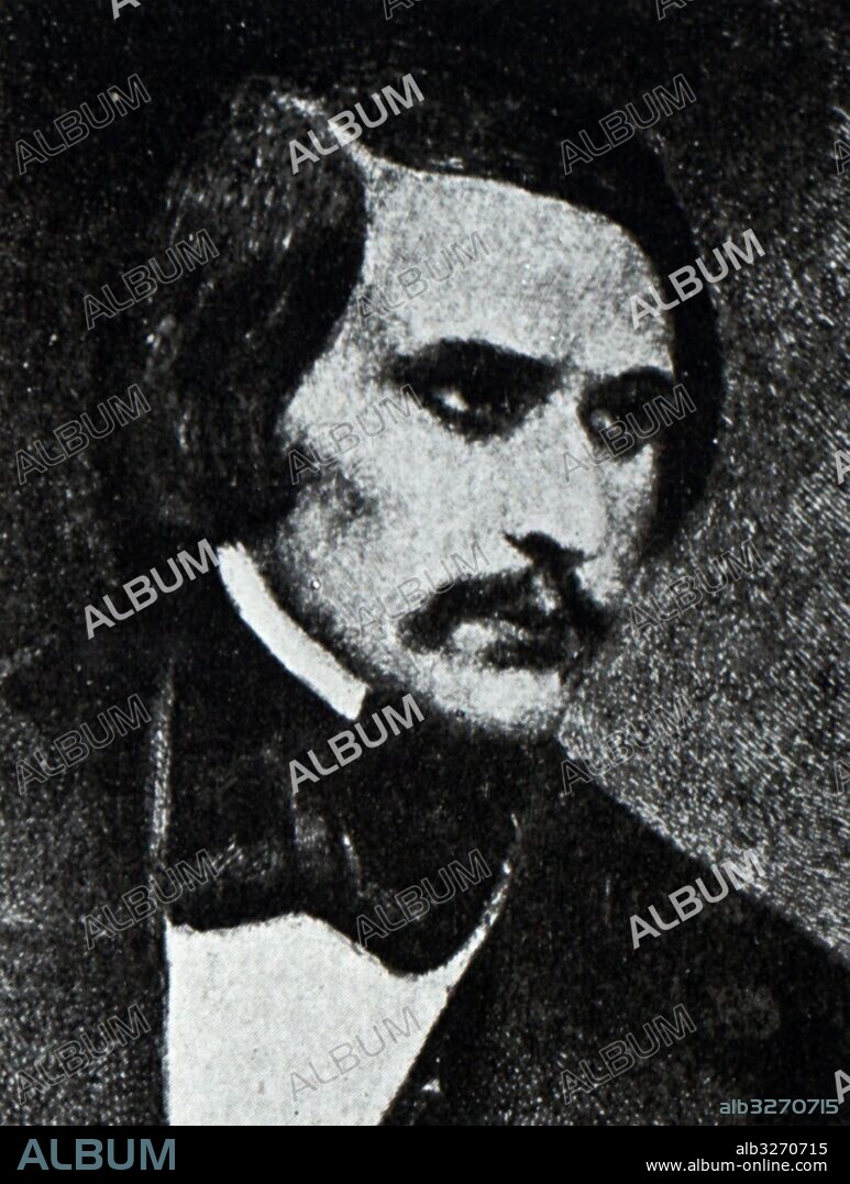Portrait of Nikolai Gogol (1809-1852) a Russian dramatist, novelist and short story writer of Ukrainian ethnicity. Dated 19th Century.