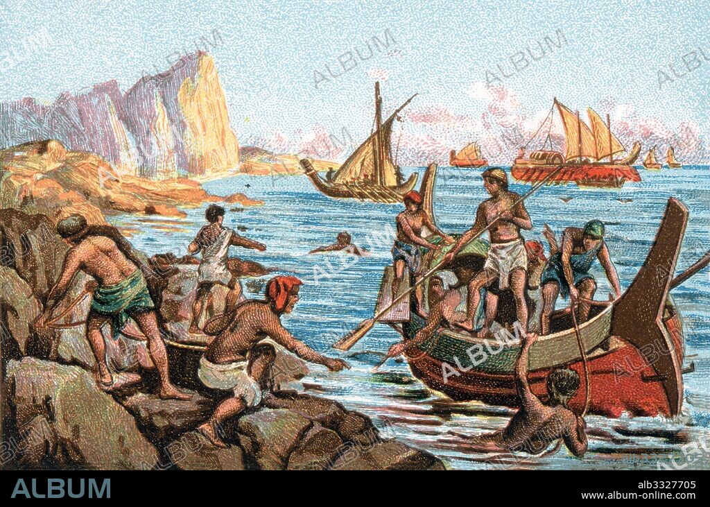 Historia de España. Primeros pobladores. Los Fenicios, procedentes de una antigua región del cercano oriente cuya actividad principal era el comercio marítimo, fueros los primeros colonizadores de la península ibérica desde el siglo XII ac.