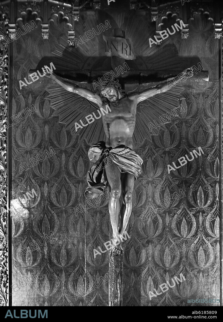 ALONSO CANO. CRISTO CRUCIFICADO - SIGLO XVII - BARROCO ESPAÑOL - FOTOGRAFIA EN BLANCO Y NEGRO - AÑOS 50.