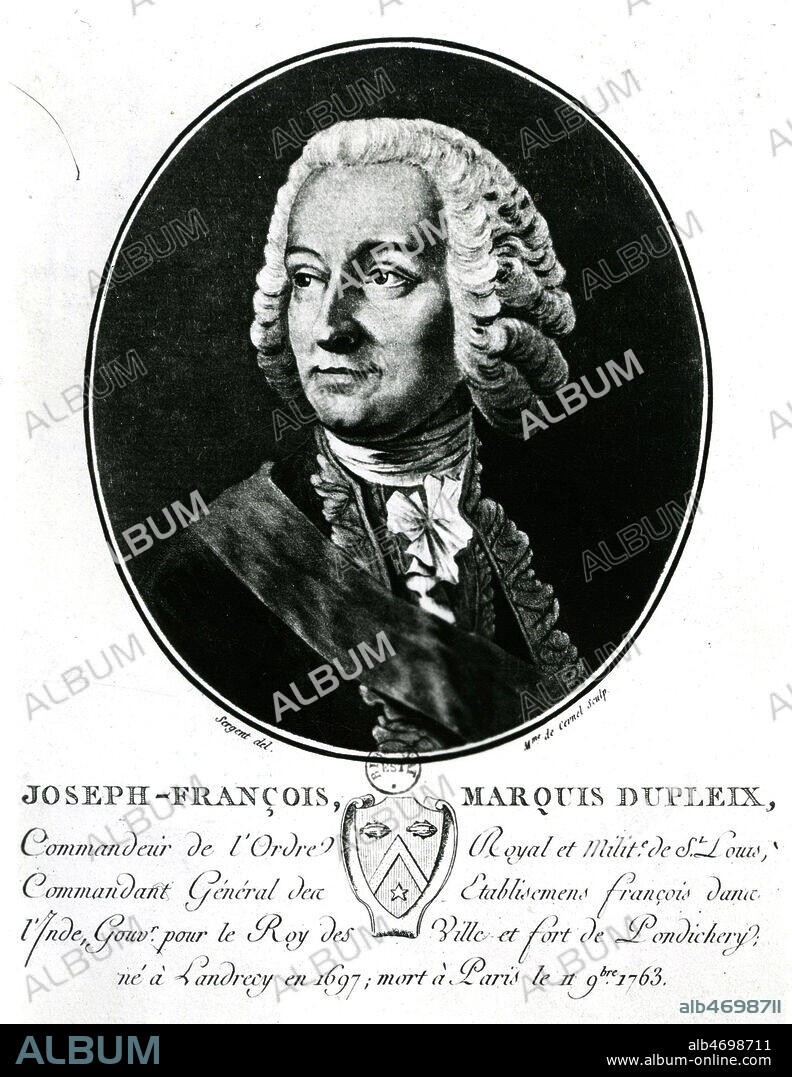 Portrait de Joseph Francois DUPLEIX (1697-1763). Credit : Collection KHARBINE-TAPABOR.