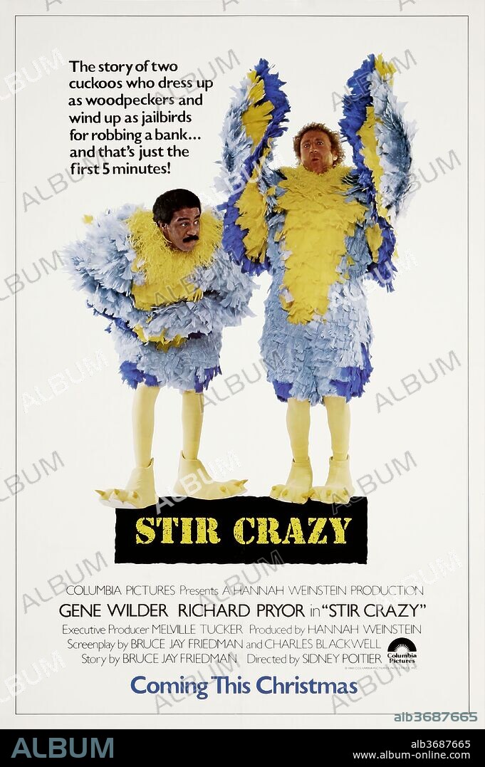 Poster de LOCOS DE REMATE, 1980 (STIR CRAZY), dirigida por SIDNEY POITIER. Copyright COLUMBIA PICTURES.
