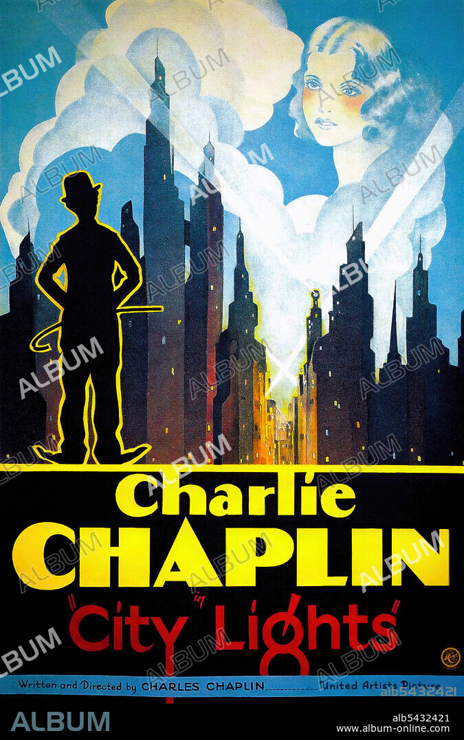Poster de LUCES DE LA CIUDAD, 1931 (CITY LIGHTS), dirigida por CHARLES CHAPLIN. Copyright UNITED ARTISTS.