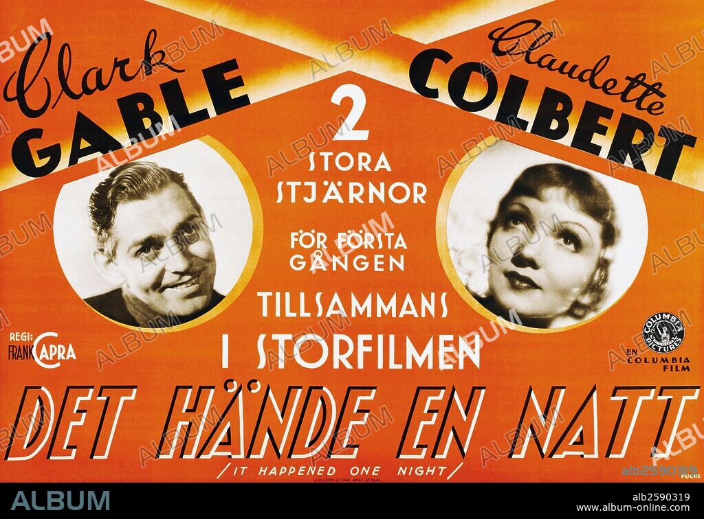 It Happened One Night is a 1934 American romantic comedy film with elements of screwball comedy directed by Frank Capra. It tells the story of a pampered socialite (Claudette Colbert)  who tries to get out from under her father's thumb, and falls in love with a roguish reporter (Clark Gable). The plot was based on the August 1933 short story "Night Bus" by Samuel Hopkins Adams. .