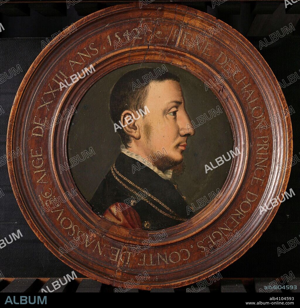 ANONYMOUS (REJECTED ATTRIBUTION) et JAN VAN SCOREL (POSSIBLY COPY AFTER). Portrait of René de Chalon (c. 1519-1544), Prince of Orange. Dating: after 1542. Place: Nederlanden. Measurements: support: d 15 cm.