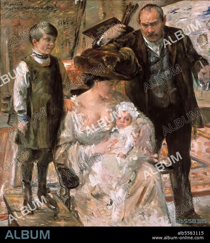LOVIS CORINTH. Corinth, Lovis, 1858 - 1925, German painter. "Der Künstler und seine Familie" (The artist and his family). Oil on canvas, 175 x 166 cm. Hanover, State Museum of Lower Saxony.
