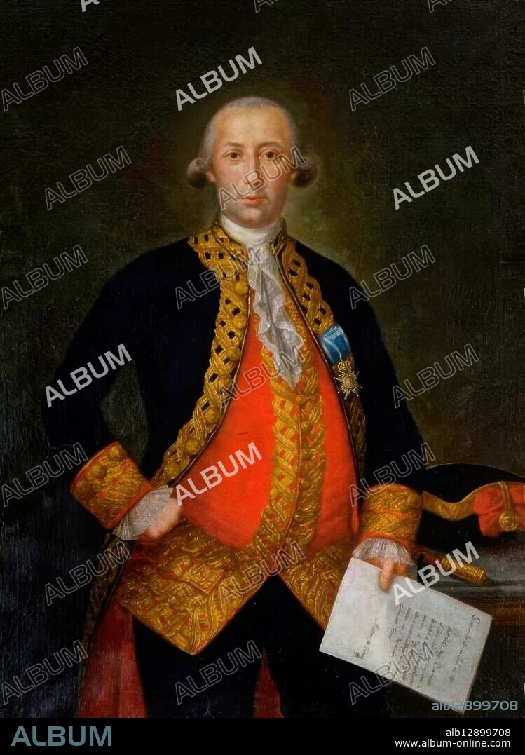 Portrait of Bernardo de Gálvez y Madrid by Carlos Monserrate Carreño, on display in the U.S. Capitol, Washington, D.C. Image used with permission of the Curator of the United States Senate.