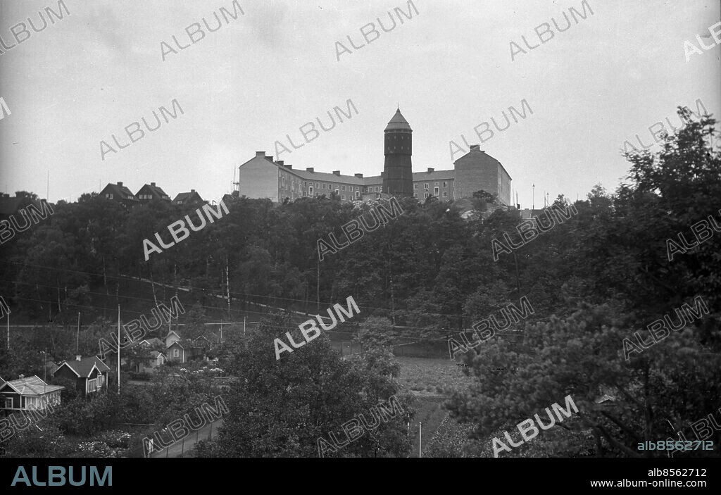 Göteborg - 1929-08-22 - HSB - hus i Landala - Landala vattentorn - *** Local Caption *** GT Låda 1929-09. KAMERAREPORTAGE.