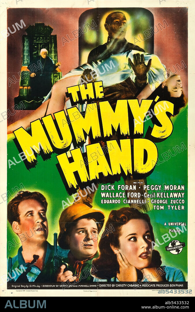 Affiche de LA MAIN DE LA MOMIE, 1940 (THE MUMMY'S HAND), réalisé par CHRISTY CABANNE. Copyright UNIVERSAL PICTURES.