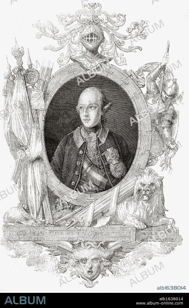 Joseph II,1741-1790. Holy Roman emperor (1765-90), king of Bohemia and Hungary (1780-90).From "Histoire de la Revolution Francaise" by Louis Blanc.