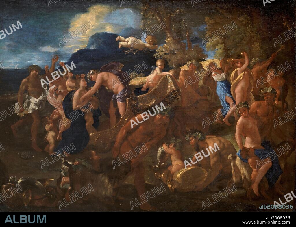Nicolas Poussin / 'Bacanal', 1625-1626, Escuela Francesa, Óleo sobre Lienzo, 122 cm x 169 cm, P02312.
