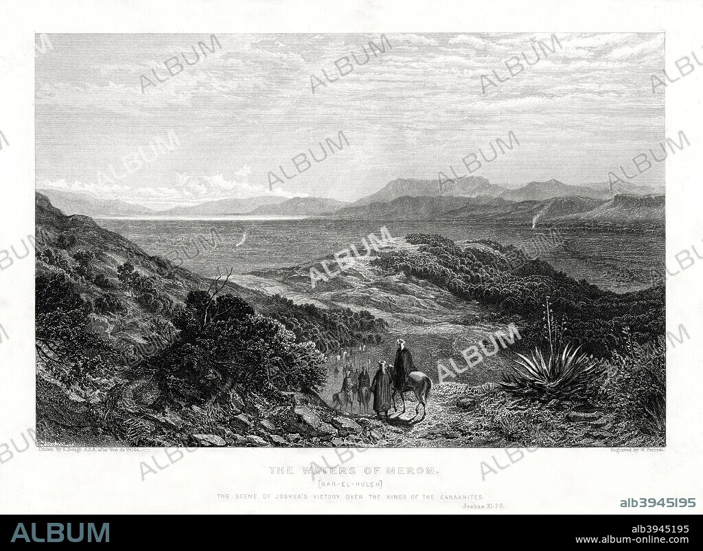 'The Waters of Merom', Palestine, 1887. Bar-el-Huleh, the scene of Joshua's victory over the kings of the Canaanites in the Old Testament.
