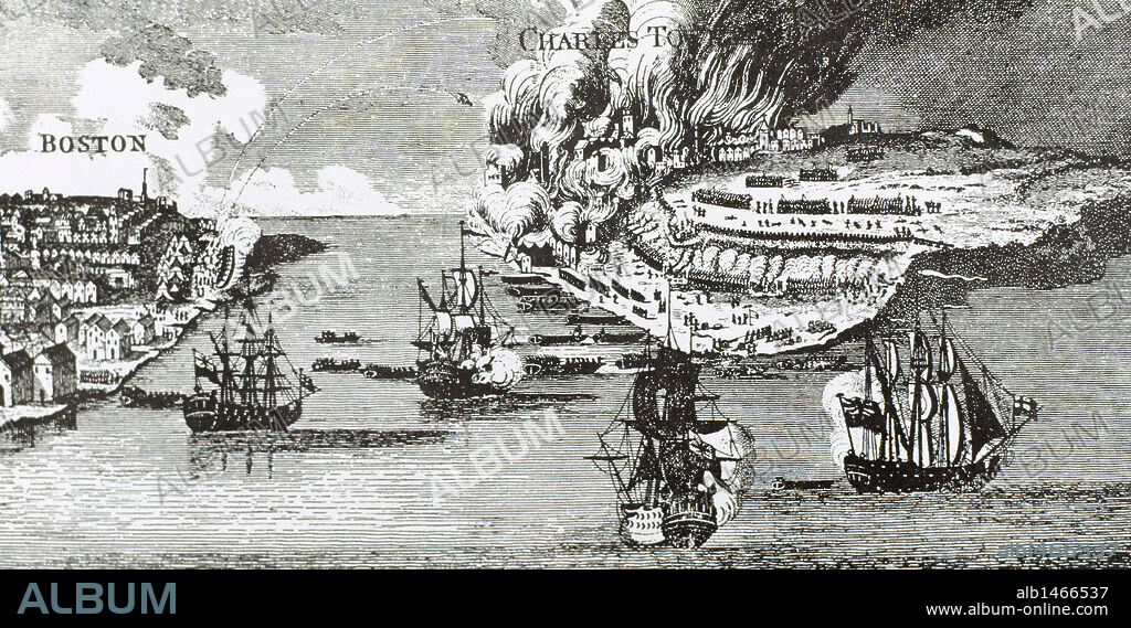 The American Revolutionary War. Battle of Bunker Hill.  June 17, 1775, During the Siege of Boston. early in .