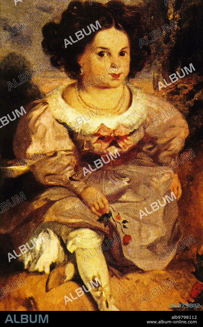 Leopoldine Hugo, daughter of Victor Hugo and Adele Foucher, by Louis Boulanger, 1827.