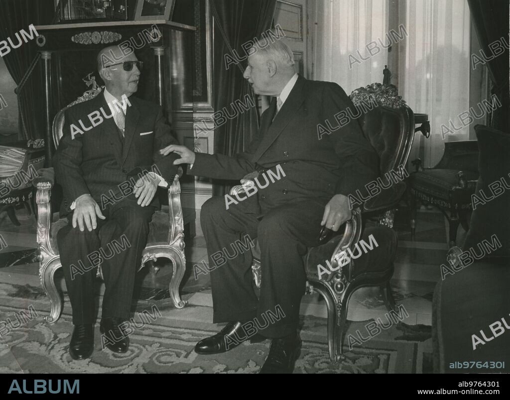Madrid, 08/06/1970. El General Charles de Gaulle se reúne con Franco en El Pardo.
