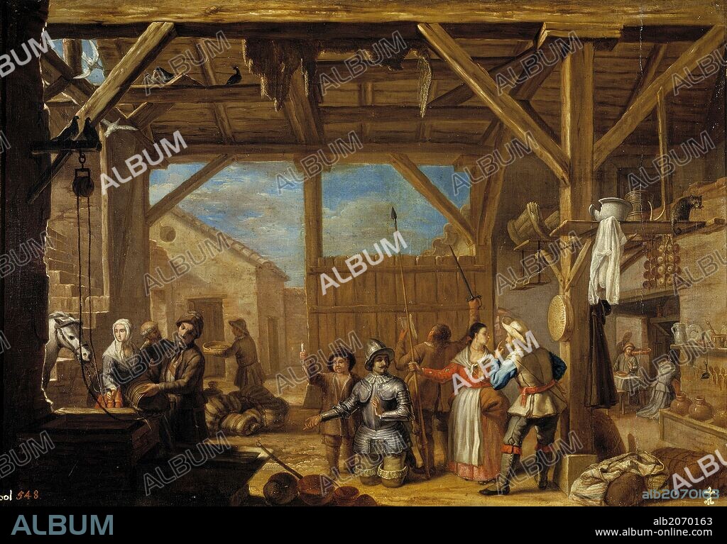 Valero Iriarte / 'Don Quijote armado caballero', Hacia 1720, Escuela Española, Óleo sobre Lienzo, 54 cm x 78 cm, P01163.