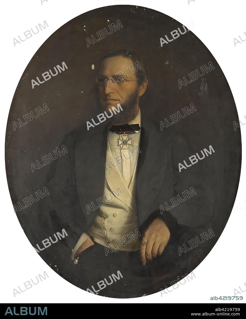 PAVEL ANTONOV. 'Portrait of N.A. Kazin'. Russia, 1870. Dimensions: 93,5x75 cm.