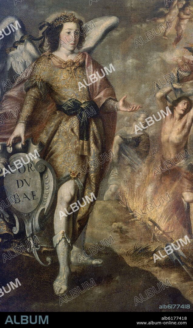 ANTONIO DEL CASTILLO (1616-1668). DET - ARCANGEL SAN RAFAEL - LOS MARTIRES DE CORDOBA - SIGLO XVII.