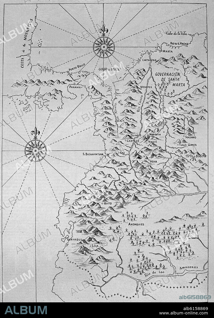 MAPA DEL VIRREINATO DE NUEVA GRANADA.