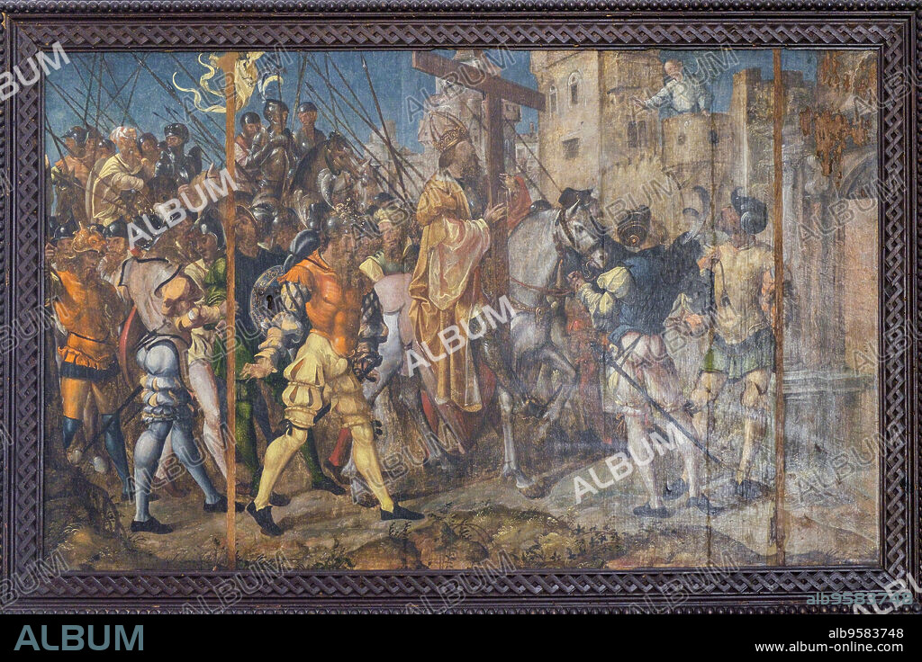 emperador Heraclio triunfante con la cruz, Museo de Arte Sacro (Museu de Arte Sacra), catedral de Évora, Basílica Sé Catedral de Nossa Senhora da Assunção, Évora, Alentejo, Portugal.