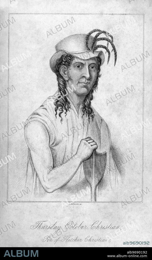 Thursday October Christian. Son of Fletcher Christian. Born on Pitcairn's Island, on a Thursday in October. A.D 1790.