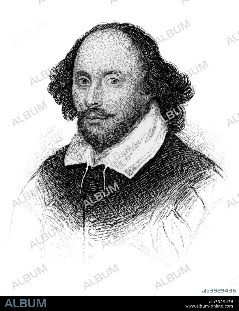 William Shakespeare, English poet and playwright, (c1850). Portrait of Shakespeare (1564-1616), widely regarded as the greatest writer of the English language. Taken from the book Old England's Worthies, London, c1850.
