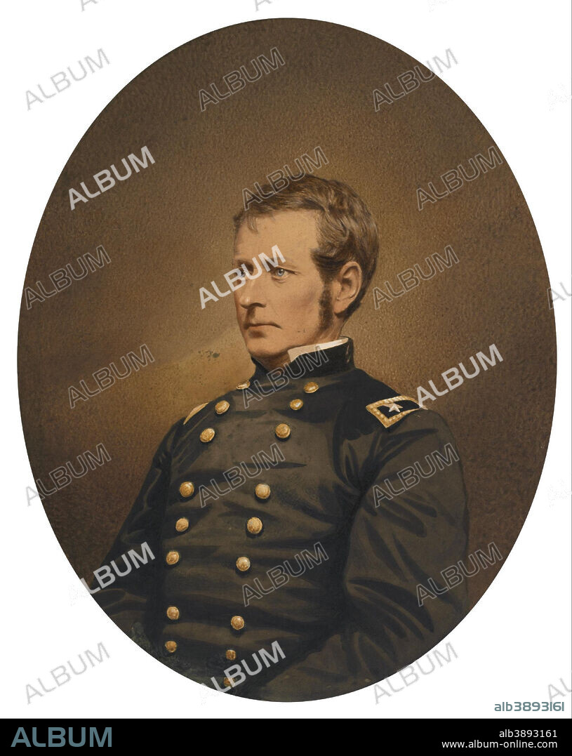 MATHEW B. BRADY. Major-General Joseph Hooker. Date/Period: 1861/1865. Salted paper print, hand colored. Width: 33.3 cm. Height: 40.5 cm (sheet).