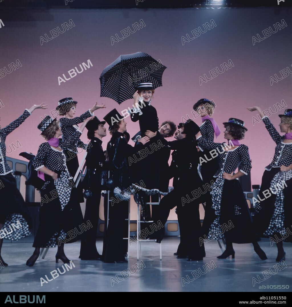 Max Greger: Music Music Music, ZDF TV special, show, Germany, 1976, show guest: Margot Werner with Gene Reed dancers, she sings the song: "Chim-chim-cherie" from the musical Mary Poppins from 1964.