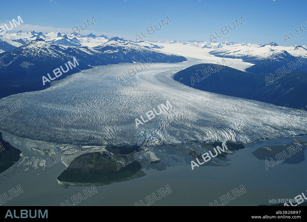 Terminus of Taku Glacier in the Taku Inlet near Juneau, Alaska, in July, 2001.