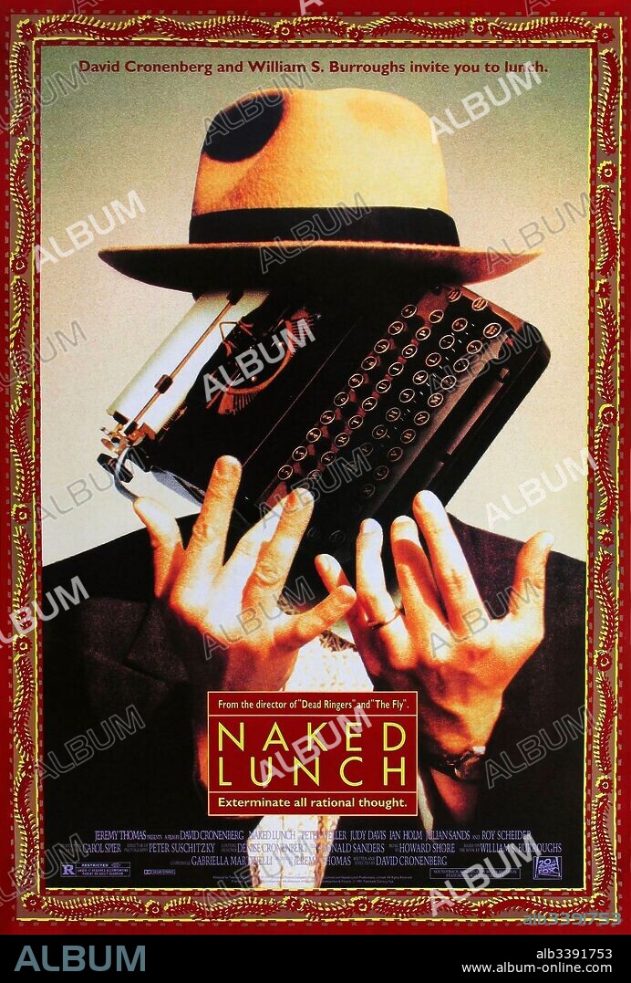 Affiche de LE FESTIN NU, 1991 (NAKED LUNCH), réalisé par DAVID CRONENBERG. Copyright FILM TRUSTEES LTD./NAKED LUNCH PRODUCTIONS/NIPPON FILM DEVEL.