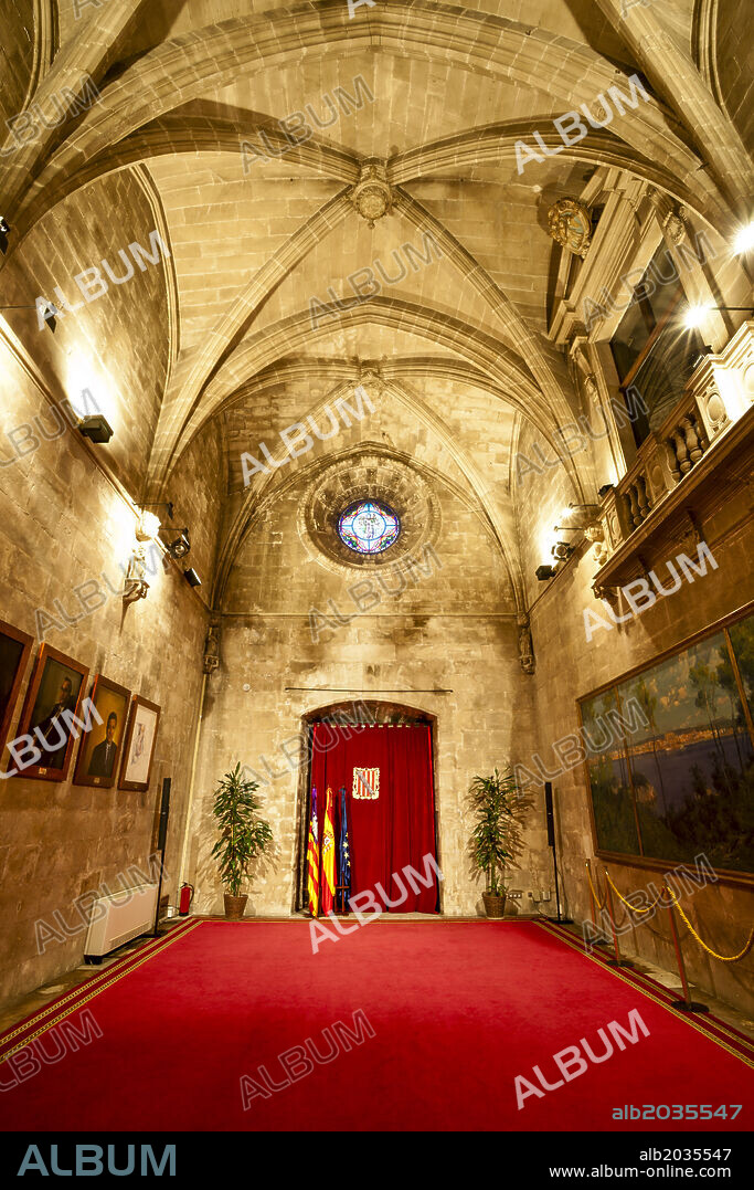 Chapel of La Llotja, 1600. Consolat de Mar (headquarters of the Balearic Government), 17th century. Palma, Mallorca, Balearic Islands, Spain.
