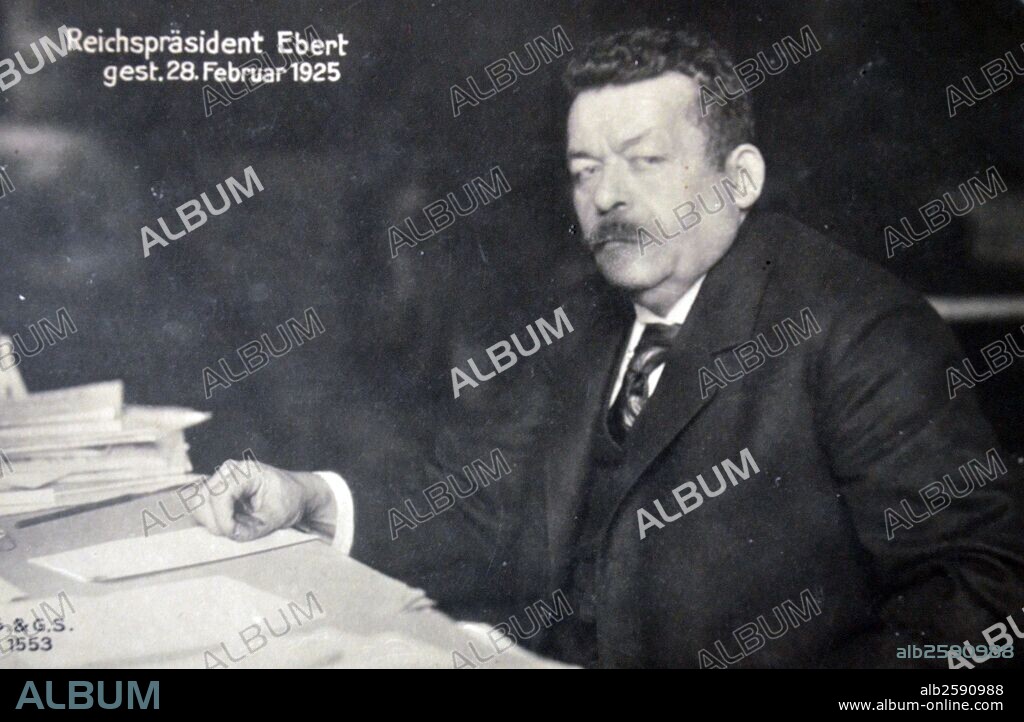 Friedrich Ebert (4 February 1871 – 28 February 1925) was a German politician of the Social Democratic Party of Germany (SPD) and the first President of Germany from 1919 until his death in office in 1925..