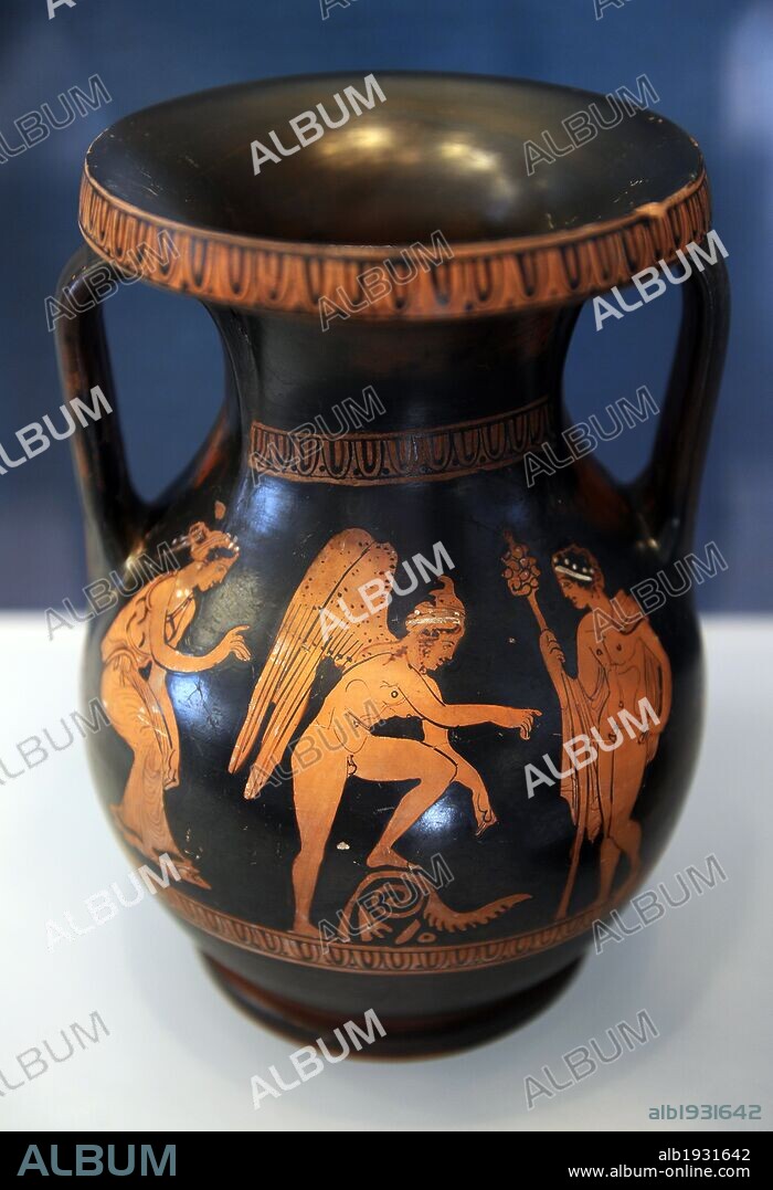 ARTE GRIEGO. GRECIA. CERAMICA DEL ESTILO DE FIGURAS ROJAS. Esta técnica aparece a finales del S. VI a. C. Museo Carlsberg Glyptotek. Copenhague. Dinamarca.