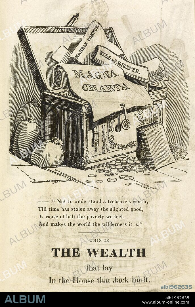 A chest containing some famous historical documents. The Political House that Jack built ... Sixteenth edition. London : William Hone, 1819. Satirical. Source: 8135.e.1.(6), page 13. Language: English.