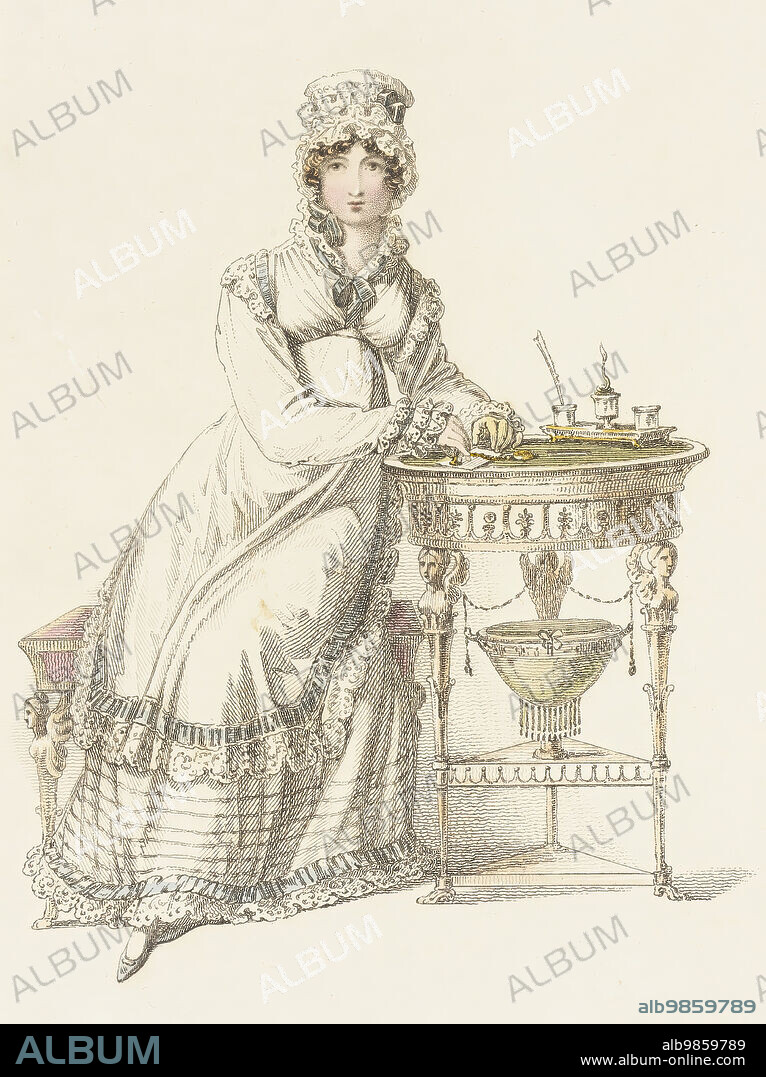 RUDOLPH ACKERMANN. Fashion Plate (Evening Dress), 1819. Actually morning dress, not evening dress.