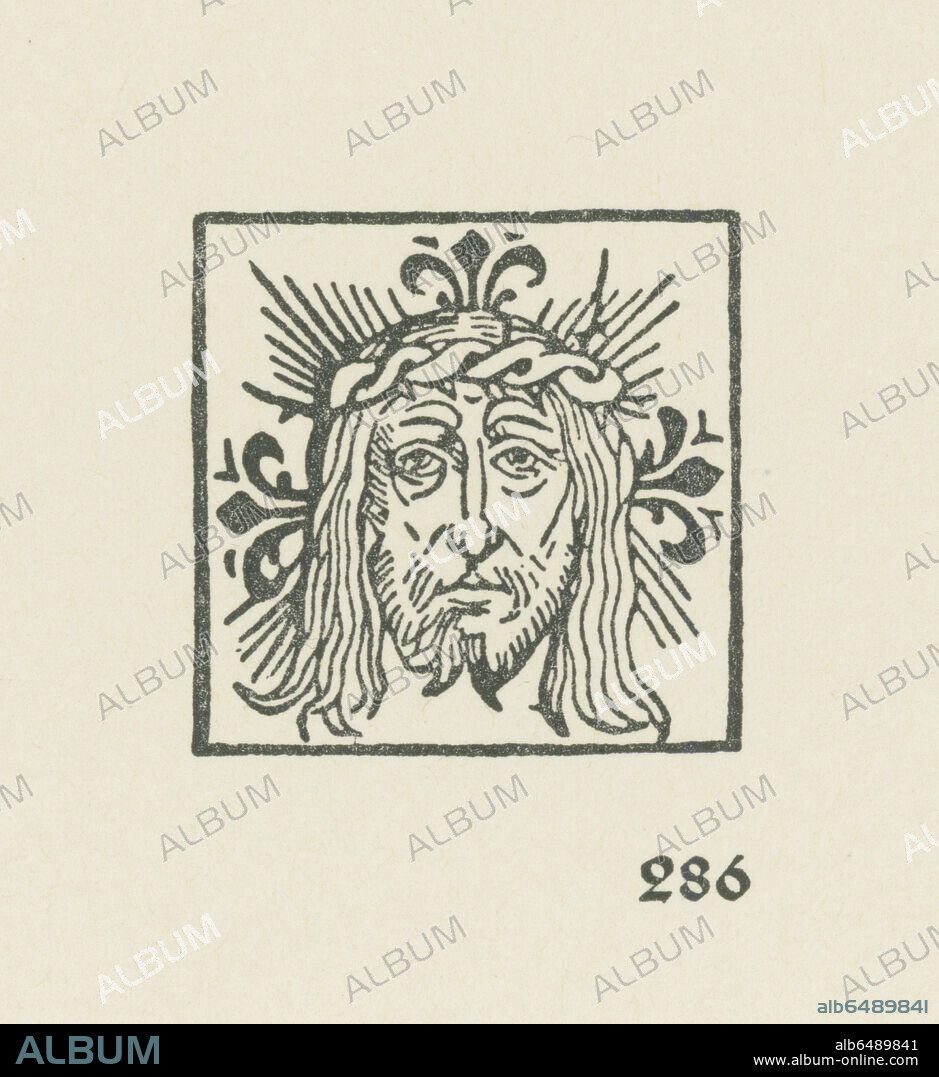 ALBRECHT DÜRER. The Head of Christ. Illustration to Missale speciale. Printed by Johann Grueninger, Strassburg, 13 November 1493. Woodcut.