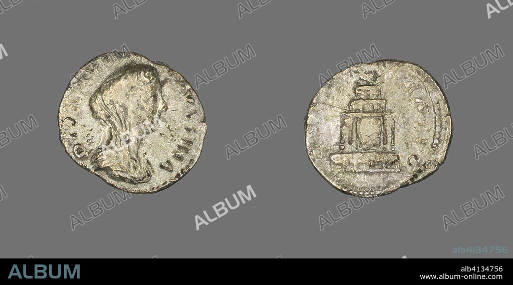 ANCIENT ROMAN. Denarius (Coin) Portraying Empress Faustina the Younger. Roman, minted in Rome. Date: 176 AD-180 AD. Dimensions: Diam. 1.9 cm; 3.14 g. Silver. Origin: Roman Empire.