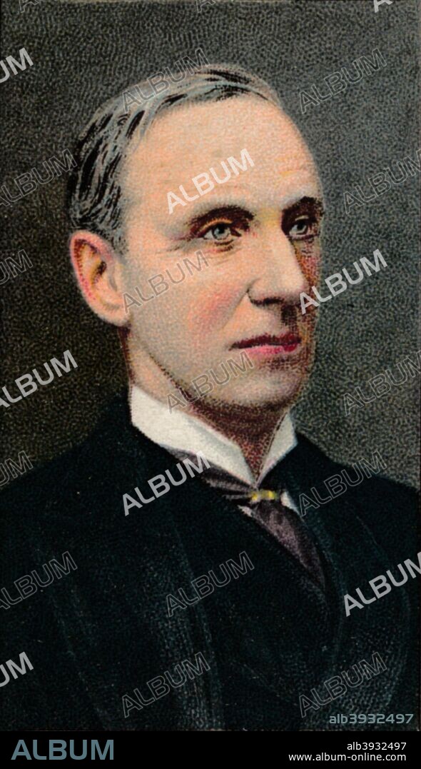 John Morley, 1st Viscount Morley of Blackburn (1838-1923) was a British Liberal statesman, writer and newspaper editor. Morley was elected a Member of Parliament in 1883. He was Chief Secretary for Ireland in 1886 and between 1892 and 1895, Secretary of State for India between 1905 and 1910 and again in 1911 and Lord President of the Council between 1910 and 1914. From Hignett's Butterfly Medium Cigarette - Modern Statesmen, 1906.