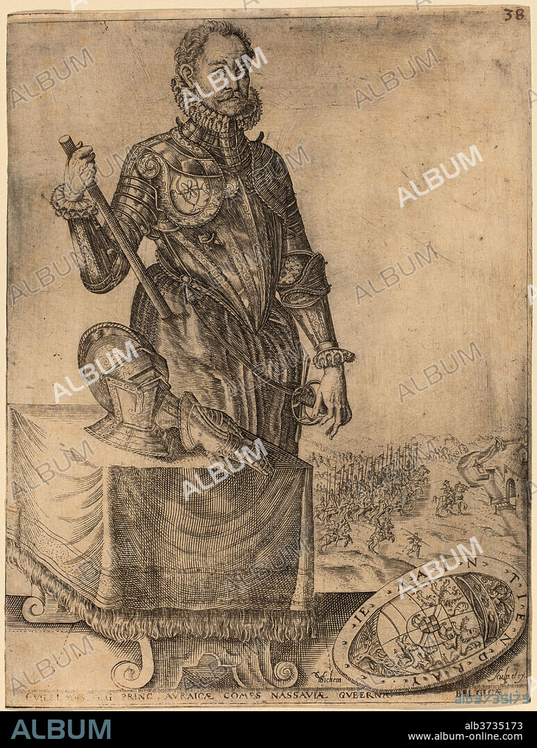 CHRISTOFFEL VAN SICHEM I AFTER HENDRIK GOLTZIUS. William of Nassau, Prince of Orange. Dimensions: sheet (trimmed within plate mark): 18.6 x 14.2 cm (7 5/16 x 5 9/16 in.). Medium: engraving.